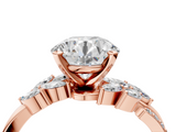 Rose gold Round Solitaire Marquise Twist Band with Six-Prong Setting_67