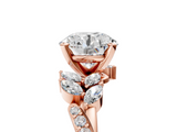 Rose gold Round Solitaire Marquise Twist Band with Six-Prong Setting_68