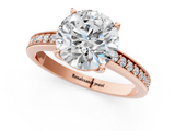 Rose gold Round Solitaire Pavé Band Prong Setting Ring_25