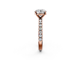 Rose gold Round Solitaire Pavé Band with Four-Prong Setting_183