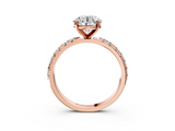 Rose gold Round Solitaire Pavé Band with Four-Prong Setting_184
