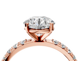Rose gold Round Solitaire Pavé Band with Four-Prong Setting_185