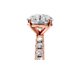 Rose gold Round Solitaire Pavé Band with Four-Prong Setting_186