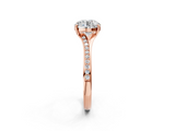 Rose gold Round Solitaire Pavé Band with Four-Prong Setting_78