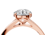 Rose gold Round Solitaire Pavé Band with Four-Prong Setting_81