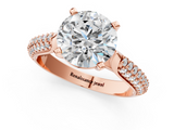 Rose gold Round Solitaire Pavé Diamond Engagement Ring with Four-Prong Setting_150