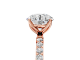Rose gold Round Solitaire Pavé Diamond Engagement Ring with Four-Prong Setting_50