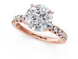 Rose gold Round Solitaire Pave Diamond Engagement Ring with Four-Prong Setting_275