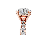Rose gold Round Solitaire Pave Diamond Engagement Ring with Four-Prong Setting_279