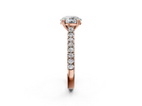 Rose gold Round Solitaire Pave Diamond Engagement Ring with Prong Setting_35
