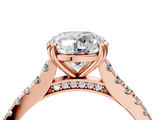 Rose gold Round Solitaire Pave Diamond Engagement Ring with Prong Setting_37