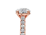 Rose gold Round Solitaire Pave Diamond Engagement Ring with Prong Setting_38