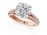Rose gold Round Solitaire Pave Split Shank Engagement Ring with Six-Prong Setting_45