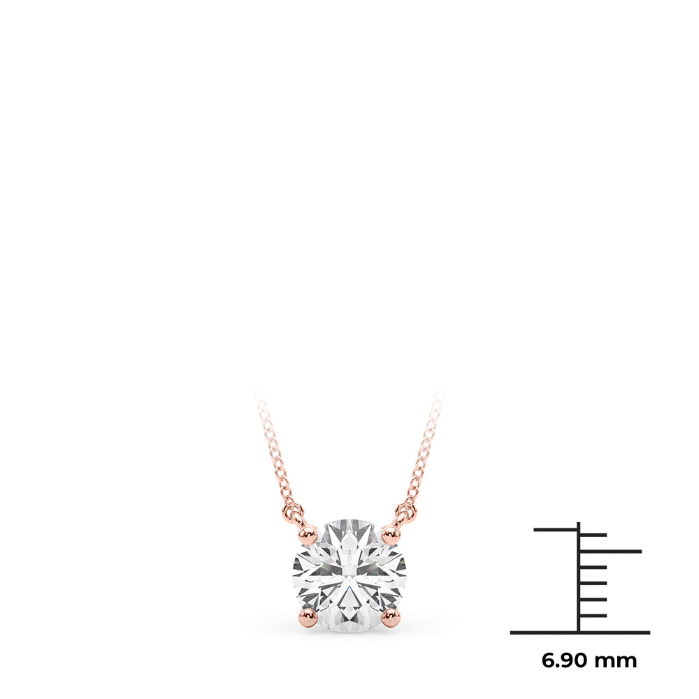 Rose gold Round Solitaire Pendant with Four-Prong Basket Setting 1
