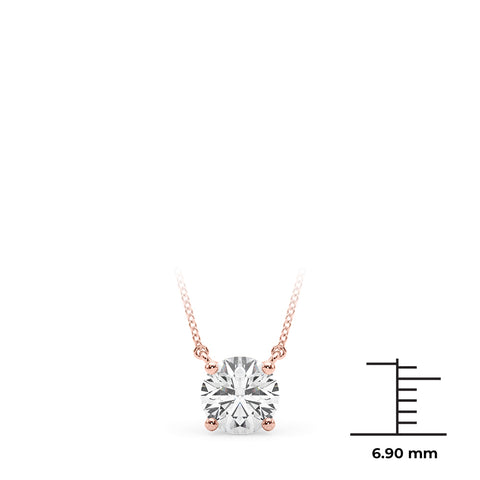 Rose gold Round Solitaire Pendant with Four-Prong Basket Setting 1