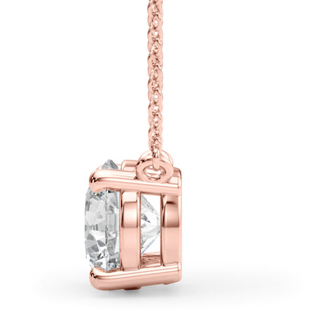 Rose gold Round Solitaire Pendant with Four-Prong Basket Setting 2