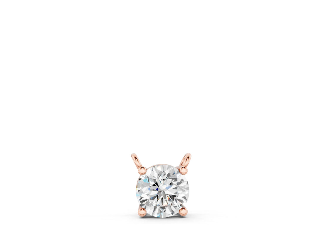 Rose gold Round Solitaire Pendant with Four-Prong Basket Setting_13