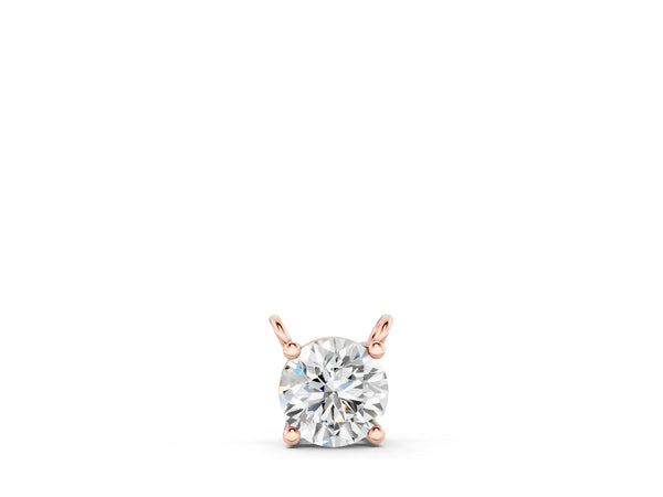 Rose gold Round Solitaire Pendant with Four-Prong Basket Setting