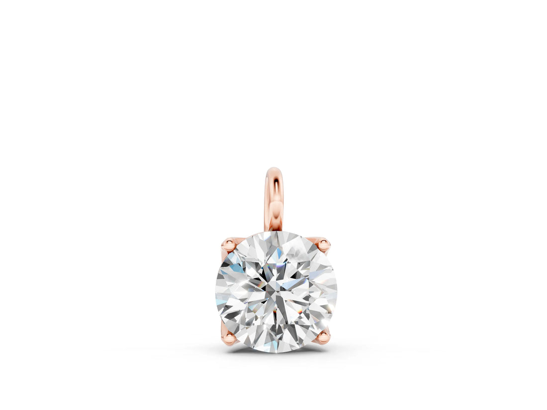Rose gold Round Solitaire Pendant with Four-Prong Setting_33