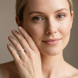 Rose gold Round Solitaire Princess Side Stone Engraved Band Prong Setting Ring_23