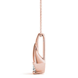 Rose gold Round Solitaire Prong-Set Diamond Pendant 2