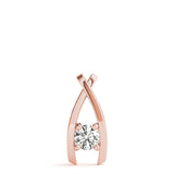 Rose gold Round Solitaire Prong-Set Pendant 1