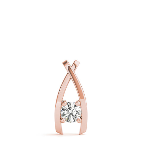 Rose gold Round Solitaire Prong-Set Pendant 1