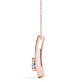 Rose gold Round Solitaire Prong-Set Pendant 2