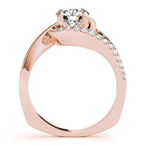 Rose gold Round Solitaire Split Shank Halo Prong Ring 2