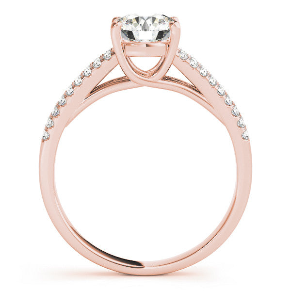 Rose gold Round Solitaire Split Shank Pavé Diamond Engagement Ring 1