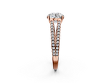 Rose gold Round Solitaire Split Shank Pavé Diamond Engagement Ring_321