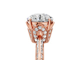 Rose gold Round Solitaire Split Shank Pave Diamond Engagement Ring with Four-Prong Setting_47