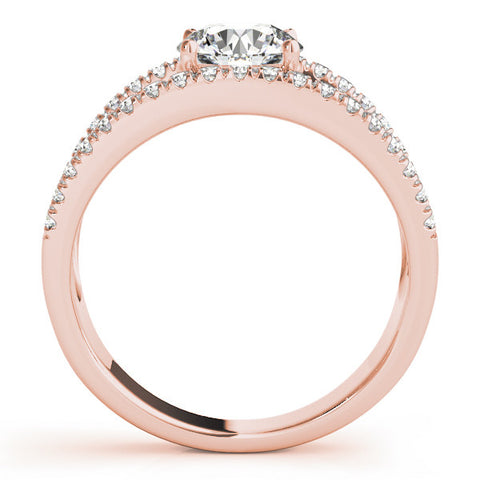 Rose gold Round Solitaire Split Shank Pave Diamond Ring 2