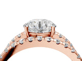 Rose gold Round Solitaire Split Shank Pave Diamond Ring_56