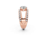 Rose gold Round Solitaire Split Shank Pave Diamond Ring_65