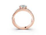 Rose gold Round Solitaire Split Shank Pave Diamond Ring_66