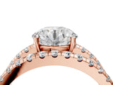 Rose gold Round Solitaire Split Shank Pave Diamond Ring_67