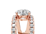 Rose gold Round Solitaire Split Shank Pave Diamond Ring_68