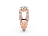 Rose gold Round Solitaire Split Shank Pave Diamond Ring_77