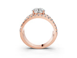 Rose gold Round Solitaire Split Shank Pave Diamond Ring_78