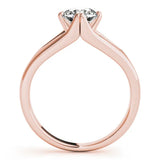 Rose gold Round Solitaire Split Shank Prong Set Ring 2