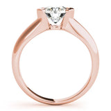 Rose gold Round Solitaire Tension Set Diamond Ring with Split Shank Band 2