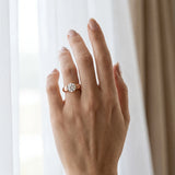 Rose gold Round Solitaire Tension Set Diamond Ring with Split Shank Band_18