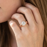 Rose gold Round Solitaire Tension Set Diamond Ring with Split Shank Band_20