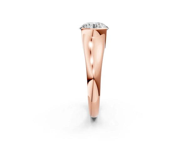 Rose gold Round Solitaire Tension Set Diamond Ring with Split Shank Band