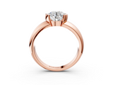 Rose gold Round Solitaire Tension Set Diamond Ring with Wide Band_27