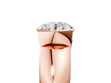 Rose gold Round Solitaire Tension Set Diamond Ring with Wide Band_29