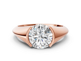 Rose gold Round Solitaire Tension Set Diamond Ring_23