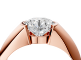 Rose gold Round Solitaire Tension Set Diamond Ring_27