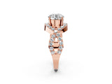 Rose gold Round Solitaire Twist Band Pavé Diamond Engagement Ring_37